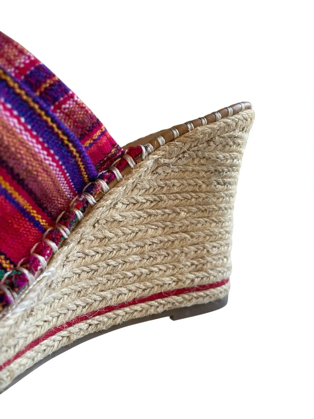 Altar'd State Hesper Wedge Red Striped Knotted Espadrille Wedge Sandals